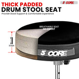 5Core Drum Throne Padded Guitar Stool Adjustable Drummer Seat for Adults & Kids VELVET BLACK