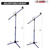 5Core Tripod Mic Stand Heavy Duty Adjustable Holder Floor Microphone Boom Arm DARK BLUE