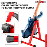 5Core Guitar Stand Floor A Frame Electric Acoustic Bass Soporte Para Guitarra RED