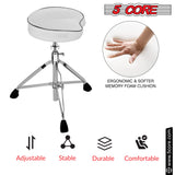 5Core Drum Throne Padded Guitar Stool Saddle Drummer Seat for Adults & Kids BROWN