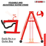 5Core Guitar Stand Floor A Frame Electric Acoustic Bass Soporte Para Guitarra RED