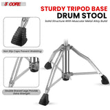 5Core Drum Throne Padded Guitar Stool Backrest Drummer Seat for Adults & Kids BROWN