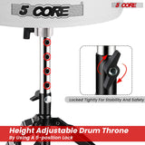 5Core Drum Throne Padded Guitar Stool Adjustable Drummer Seat for Adults & Kids WHITE