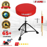 5Core Drum Throne Padded Guitar Stool Adjustable Drummer Seat for Adults & Kids RED