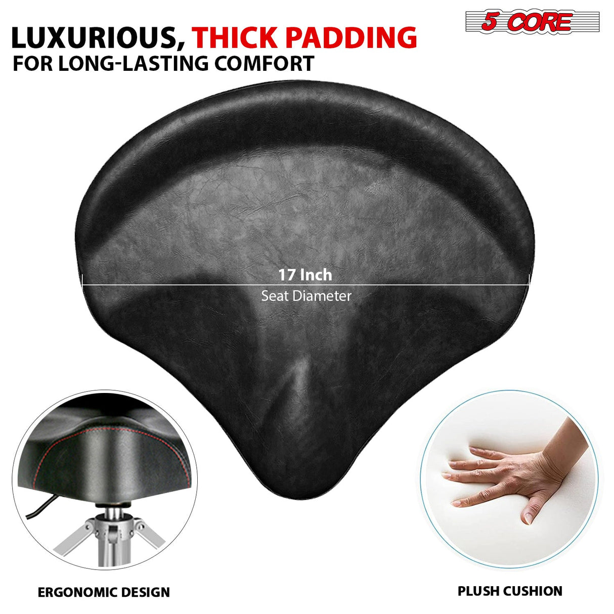 Luxurious padded drum stool designed for drummers, offering superior comfort and stability when playing drum sets.