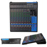 5Core Audio DJ Mixer 16 Channel Sound Board Console w 24 SPX Effect 48V Phantom Powe