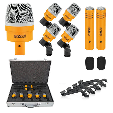 Comprehensive Drum Mic Kit: 7 dynamic microphones for all drum elements.