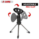 5 Core Table Top Tripod Mic Stand: Desk Microphone Stand with Height Adjustment