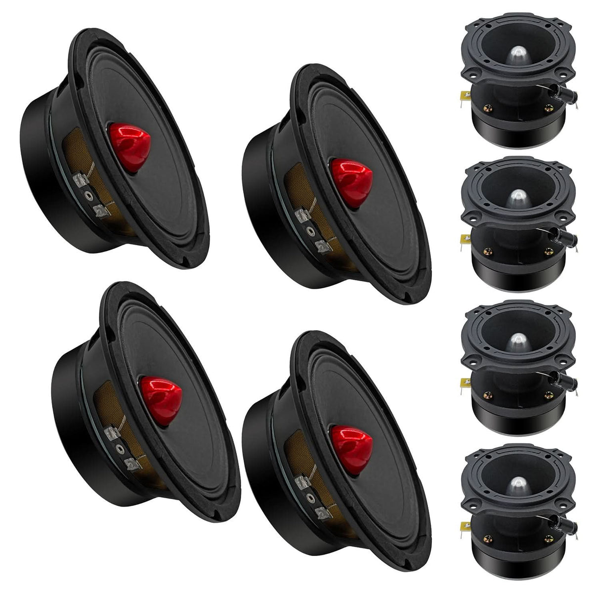 5 Core 6.5 Inch Midrange Door Speaker + Tweeter Combo 580W PMPO Subwoofer 300W PMPO Tweeters