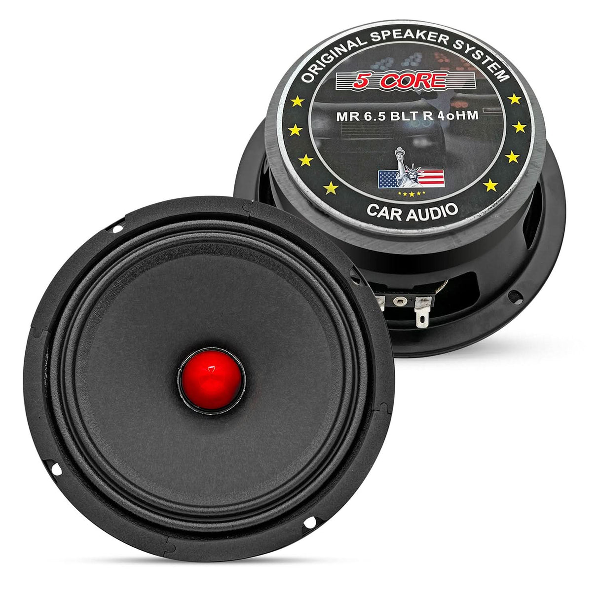 5Core 8 Inch Midrange Door Speaker 500W PMPO Subwoofer w Aluminum Bullet 4Ω Sub Woofer