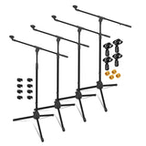 5Core Tripod Mic Stand 4Pcs Heavy Duty Adjustable Holder Floor Microphone Boom Arm BLACK