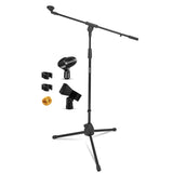 5Core Tripod Mic Stand Heavy Duty Adjustable Holder Floor Microphone Boom Arm BLACK