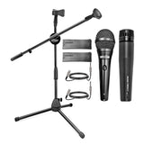 5Core Handheld Dynamic Microphone 2Pcs + Tall Tripod Mic Stand Floor + XLR Cable