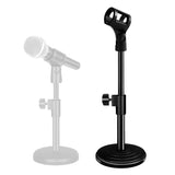 5 Core Round Base Mic Stand Desk Universal Desktop Height Adjustable Table Top Microphone Stand w Mic Clip