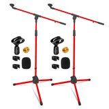 5Core Tripod Mic Stand Heavy Duty Adjustable Holder Floor Microphone Boom Arm RED