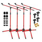 5Core Tripod Mic Stand Heavy Duty Adjustable Holder Floor Microphone Boom Arm RED