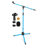 5Core Tripod Mic Stand Heavy Duty Adjustable Holder Floor Microphone Boom Arm SKY BLUE