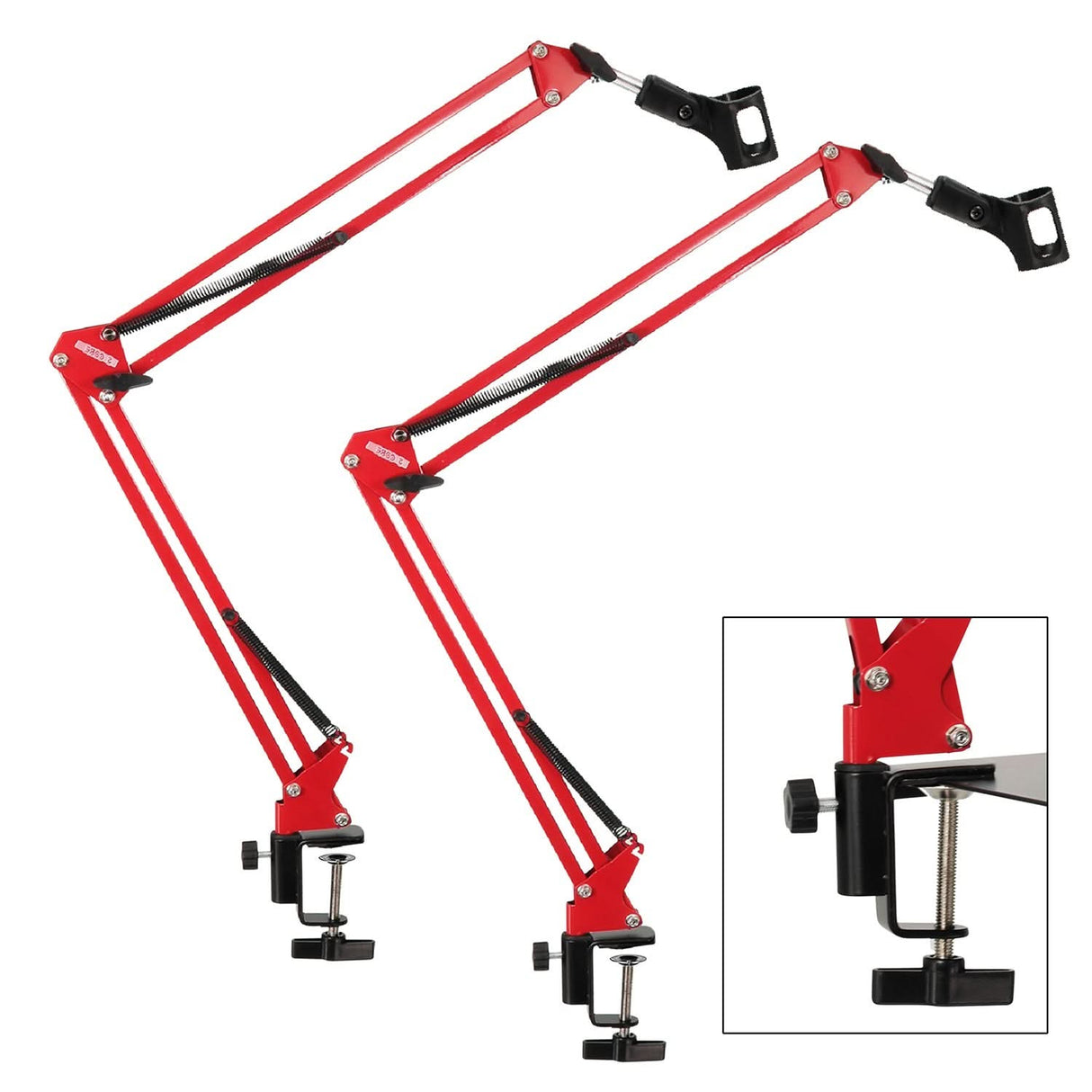 5Core Microphone Boom Arm Desk Mic Stand Adjustable Clamp Suspension Boom Stands RED