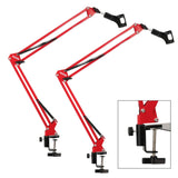 5Core Microphone Boom Arm Desk Mic Stand Adjustable Clamp Suspension Boom Stands RED