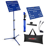 5Core Music Stand For Sheet Music Portable Tripod Adjustable Folding Note Holder BLUE