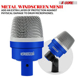 Professional drum mic set with a high-quality metal windscreen mesh for clear audio capture.