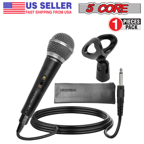 5-kern professionele dinamiese vokale mikrofoon - Eenrigting-handmikrofoon XLR Karaoke-mikrofoon met AAN/UIT-skakelaar Sluit 16 voet XLR-klankkabel na 1/4'' oudio-aansluiting ingesluit - ND-5800X 