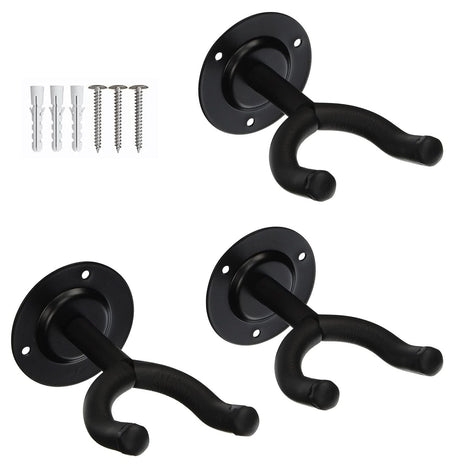 5 Core 2PCS Guitar Wall Mount Hanger Display Guitar Wall Holder Hook w Screws Soft Padding