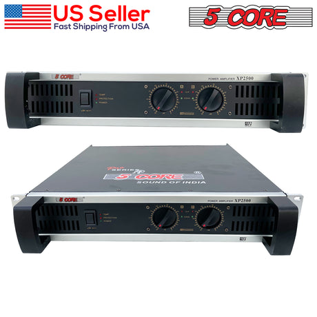 5 Core Power Amplifier – 900W Peak Output Amplifier for Experts and DJ, Professional 2U Chassis High Powered AMP with XLR Input, Master Volume Controller- PA XP 2500