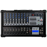 5Core Audio Mixer 4800W Powered 12 Channel 240V Mixer System USB MP3 Bluetooth SD readers Digital LCD Display