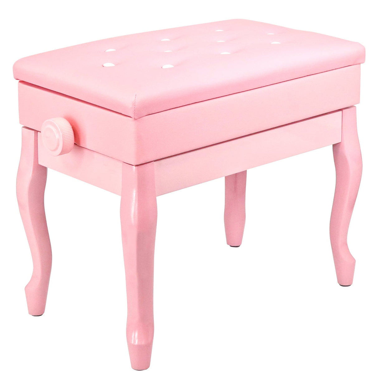 5 Core Piano Bench Wooden Height Adjustable Stool Heavy Duty Keyboard Seat with Storage PINK