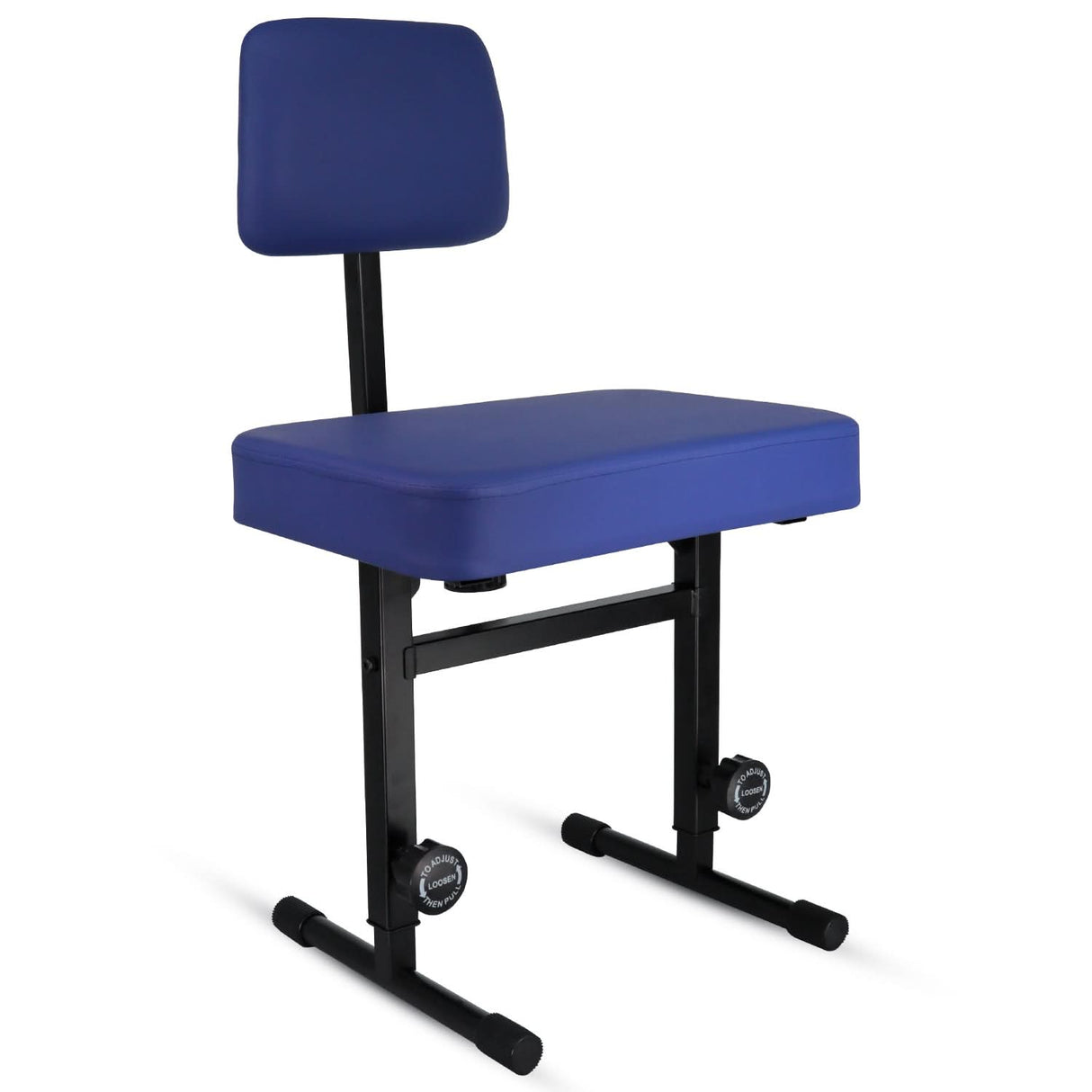 5 CORE Piano Bench Height Adjustable Keyboard Stool Stool Heavy Duty Thick Padded Cushioned Seat with Backrest Blue