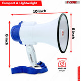 5Core Megaphone Bullhorn Speaker 30W Mini Bull Horn Battery Power Megafono 800 Feet USB BATTERY