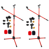 5Core Tripod Mic Stand Adjustable Heavy Duty Floor Holder Microphone Boom Arm RED