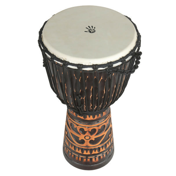 Deep Carve Antique Chocolate Djembe Drum, 10 in. w/ Bag