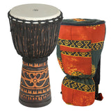 Deep Carve Antique Chocolate Djembe Drum, 10 in. w/ Bag