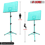 5Core Music Stand For Sheet Music Portable Tripod Adjustable Folding Note Holder