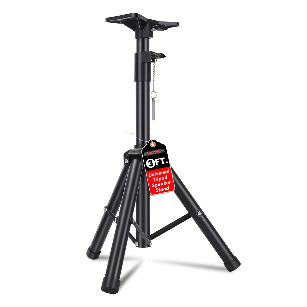 5Core Speaker Stand Tripod Tall Adjustable 36 Inch DJ Pole Mount Studio Monitor Stands