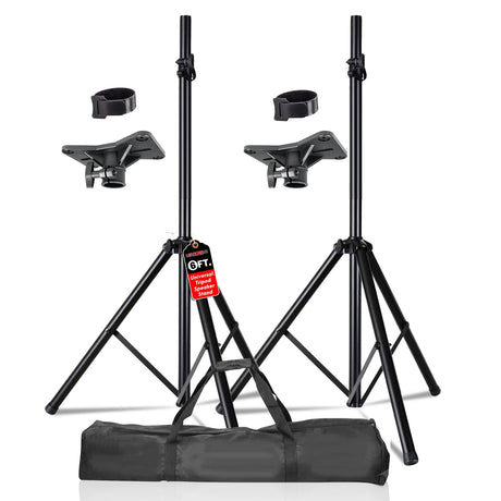 5Core Speaker Stand Tripod Tall Adjustable 72 Inch DJ Pole Mount Studio Monitor Stands BLACK