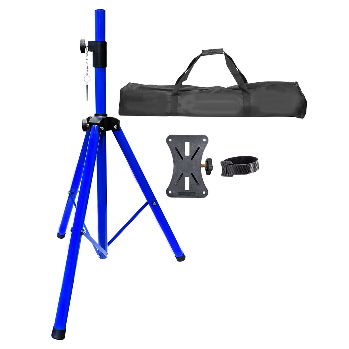 5 Core PA Speaker Stands Adjustable Height Professional Heavy Duty DJ Tripod with Mounting Bracket, Tie and Carrying Bag, Extend from 40 to 72 inches, Blue - Supports 132 lbs SS HD 1PK BLU