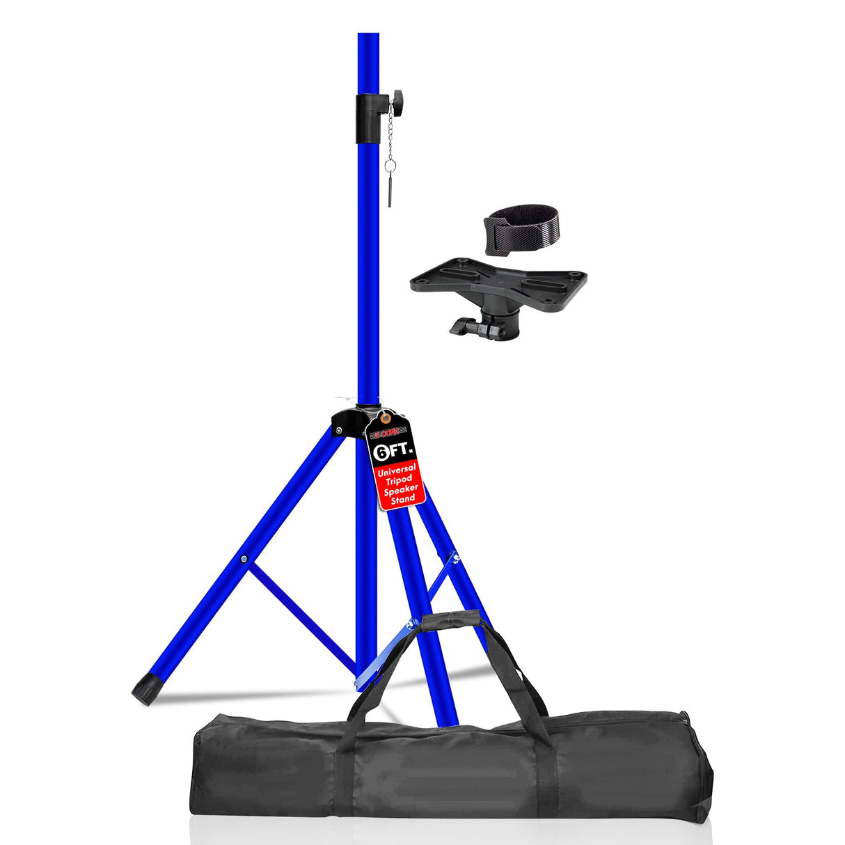 5Core Speaker Stand Tripod Tall Adjustable 72 Inch DJ Pole Mount Studio Monitor Stands BLUE