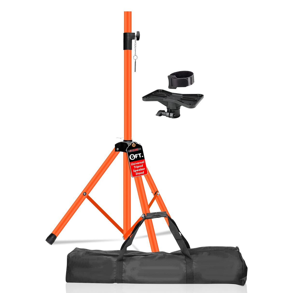 5Core Speaker Stand Tripod Tall Adjustable 72 Inch DJ Pole Mount Studio Monitor Stands ORANGE