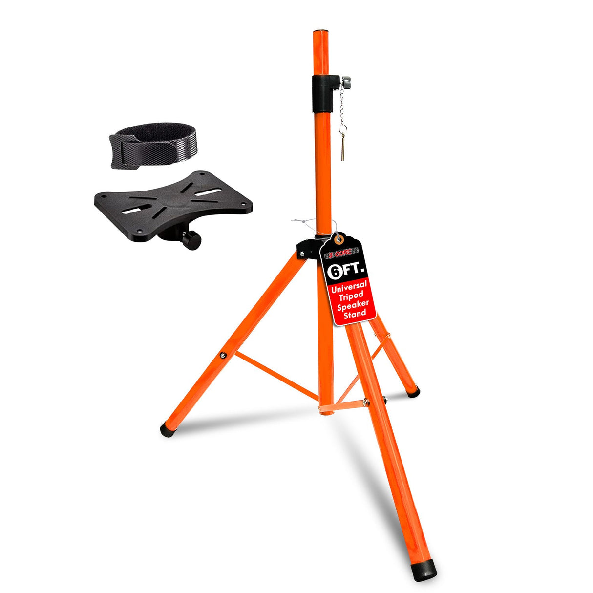 5Core Speaker Stand Tripod Tall Adjustable 72 Inch DJ Studio Monitor Stands Pole Mount ORANGE