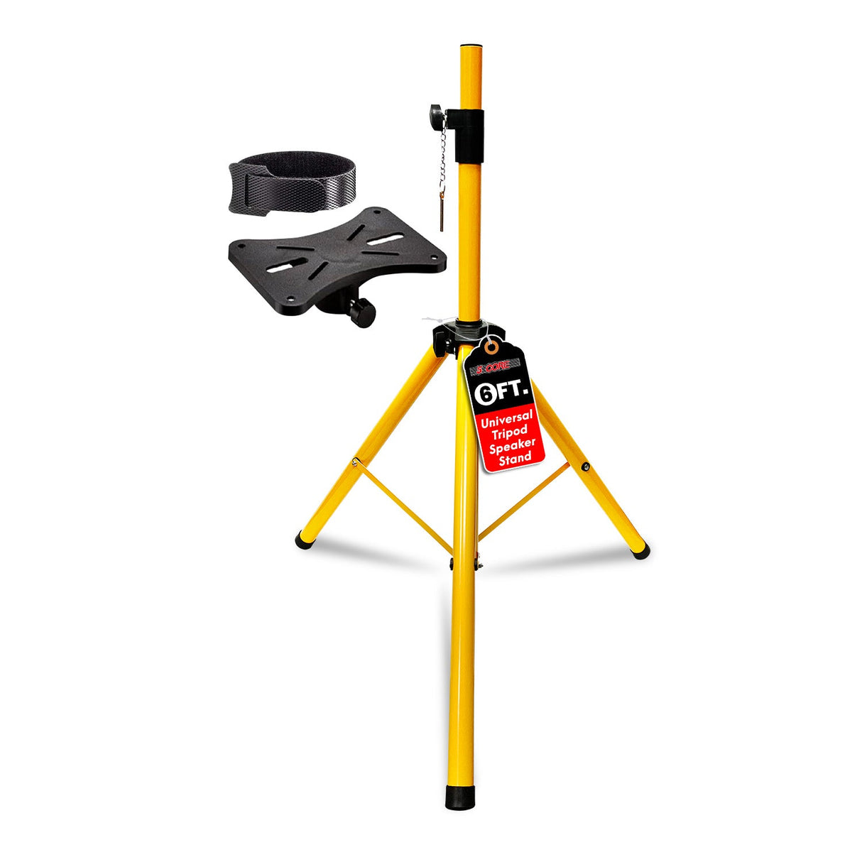 5Core Speaker Stand Tripod Tall Adjustable 72 Inch DJ Studio Monitor Stands Pole Mount Yellow