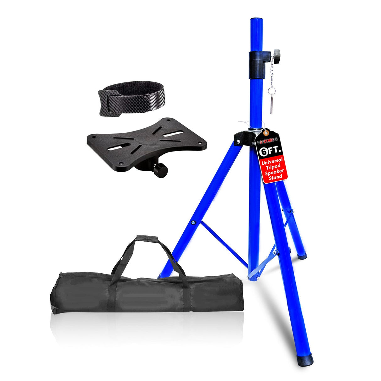 5Core Speaker Stand Tripod Tall Adjustable 72 Inch DJ Pole Mount Studio Monitor Stands BLUE