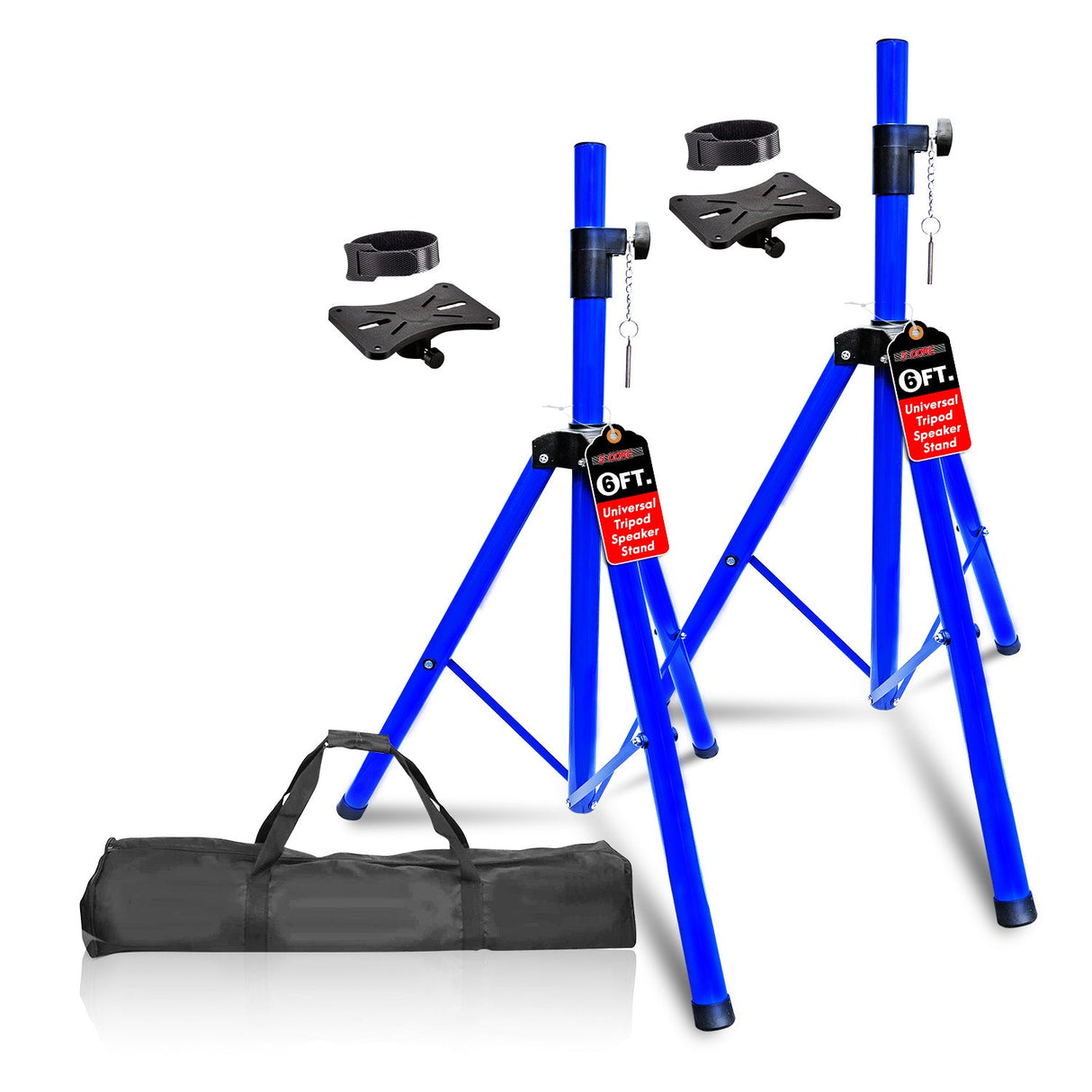 5Core Speaker Stand Tripod Tall Adjustable 72 Inch DJ Pole Mount Studio Monitor Stands BLUE