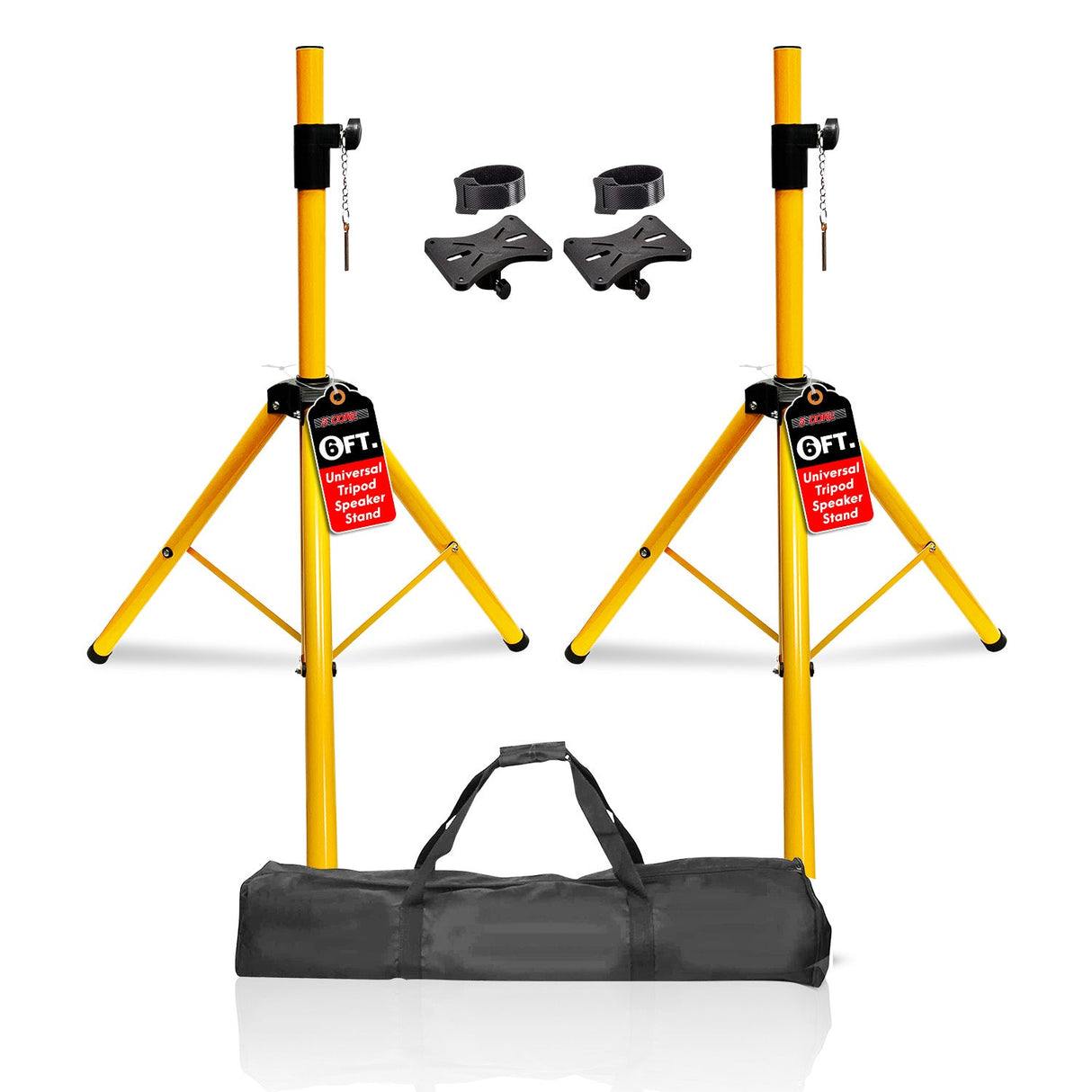 5Core Speaker Stand Tripod Tall Adjustable 72 Inch DJ Pole Mount Studio Monitor Stands Yellow