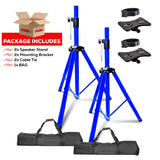 5Core Speaker Stand Tripod Tall Adjustable 72 Inch DJ Pole Mount Studio Monitor Stands BLUE