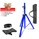 5Core Speaker Stand Tripod Tall Adjustable 72 Inch DJ Pole Mount Studio Monitor Stands BLUE