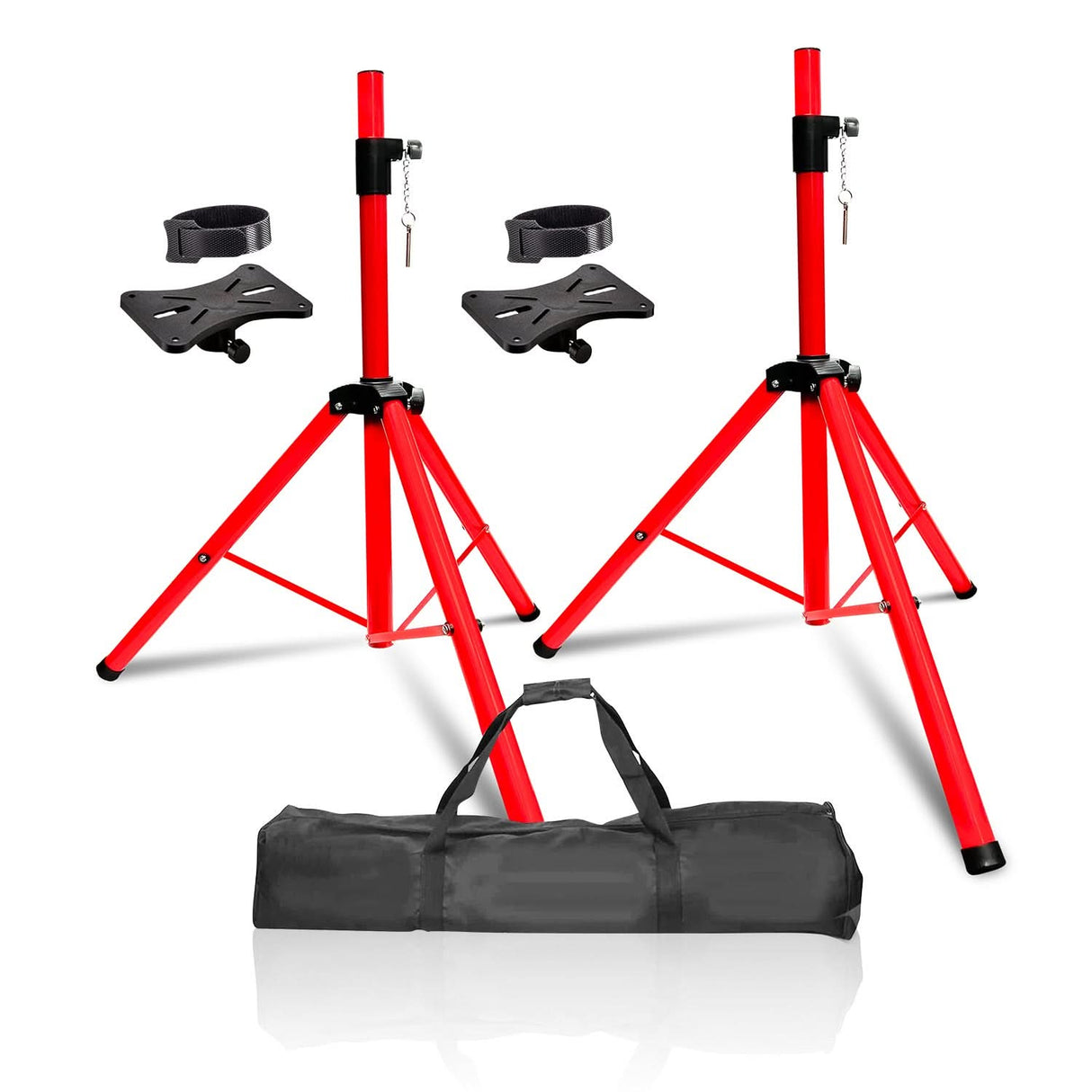 5Core Speaker Stand Tripod Tall Adjustable 72 Inch DJ Pole Mount Studio Monitor Stands RED