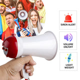 Powerful megaphone with a 400-yard sound range for clear communication in open areas.